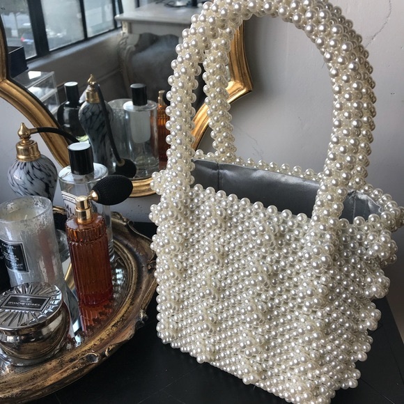 Pearl hand beaded bag - not shrimps !! - Picture 3 of 9